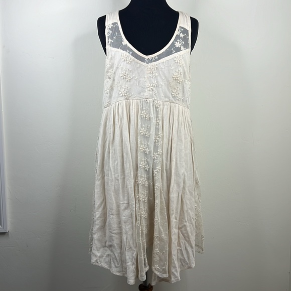 ABERCROMBIE & FITCH Ivory Lace Open Back Dress M - Picture 1 of 6